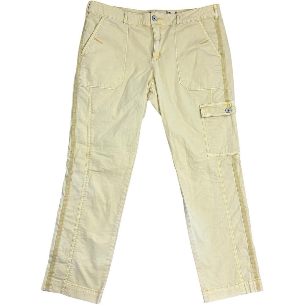 Hei Hei Cotton Blend Mid Rise Straight Leg Cargo Pants Light Yellow Women's 10